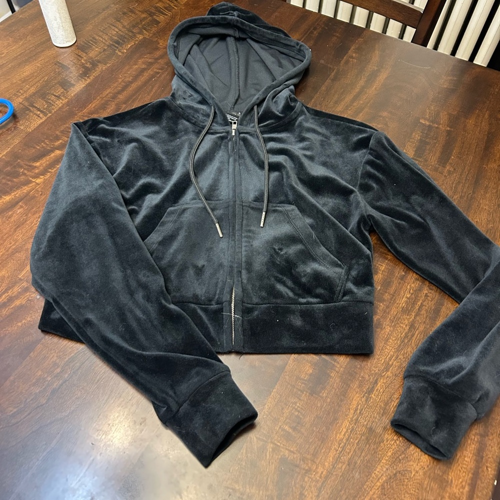 Black Velvet Women's Hoodie Jacket